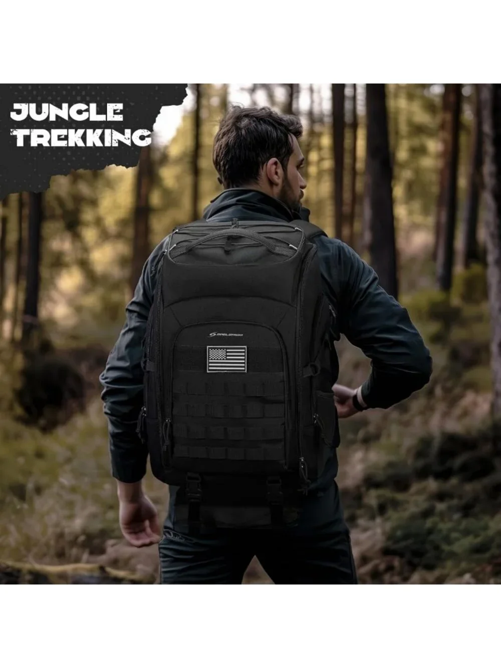 Water Resistant 40L Tactical Backpack for Men, Military Style, Outdoor Gear